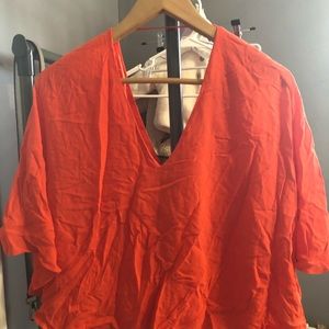 Wrinkle Style Coral Blouse